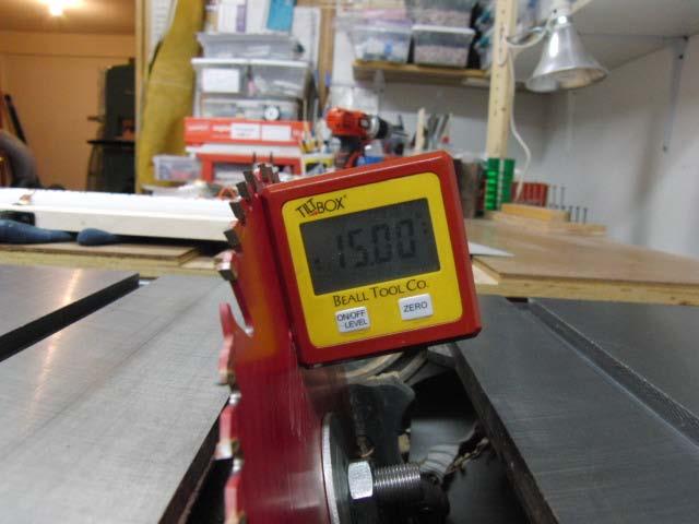Photo 8 - I find using the 10" blade is easier and more accurate to achieve the 15 degrees.