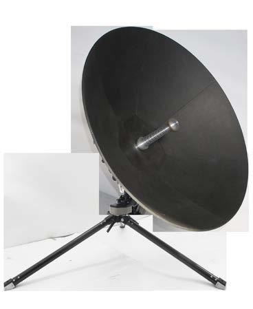 MP-100 The inetvu MP-100 is a robust, lightweight, 100 cm multi-segment carbon fiber manpack antenna system which can be setup and pointed to the target satellite manually within minutes.