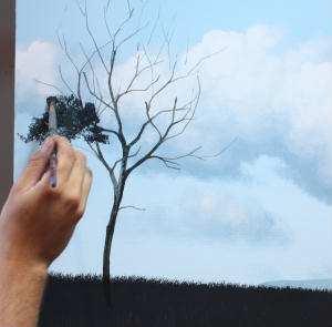 Continue to add smaller and smaller branches that come off the larger branches. When doing this, try and envision what the shape of the tree will be.