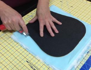 Start with a piece of fabric that is at least 10 ½ x 22. Fold fabric in half.