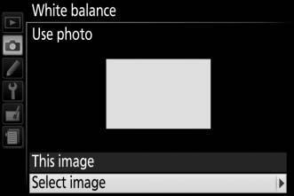 Copying White Balance from a Photograph Follow the steps below to copy a value for white balance from a photograph on the memory card. 1 Select Preset manual. To display the menus, press the G button.