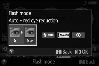 Flash Modes The following flash modes are available: No (auto flash): When lighting is poor or the subject is backlit, the flash pops up automatically when the shutter-release button is pressed