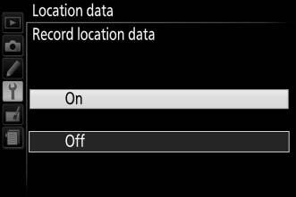 The location data function works best in locations that offer an unobstructed view of the sky. 1 Select Location data.