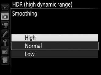 Choose higher values for highcontrast subjects, but note that choosing a value higher than required may not produce the desired results; if Auto is selected, the camera will automatically
