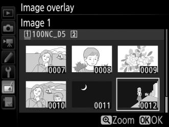 2 Select the first image. Use the multi selector to highlight the first photograph in the overlay. To view the highlighted photograph full frame, press and hold the X button.