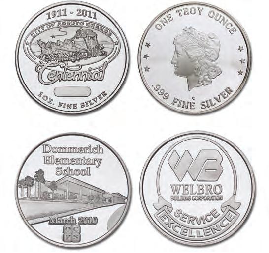 F I N E S I L V E R PROOF-LIKE QUALITY FINE SILVER For special presentations, we offer 39mm coins containing one troy ounce of.999 fine silver. These coins can be used for gifts and awards.