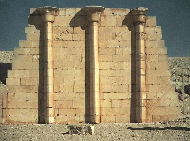 Engaged Columns Detail of the facade of the north palace of the Djoser, saqqara, Egypt
