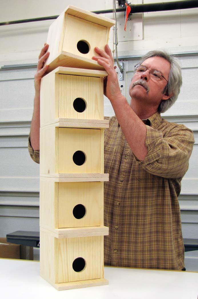 PROJECT 18 Purple Martin Condo BY A. J. HAMLER This home for purple martins is one of the easiest and fastest projects in this book.