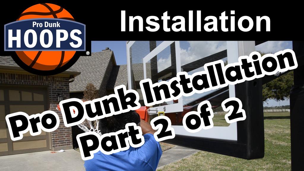 It shows the two step process starting with the pier installation followed by assembly of the basketball goal on the