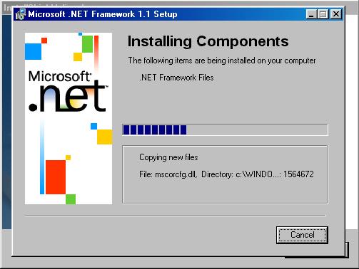 Figure 20. Installing Microsoft.NET Framework 1.