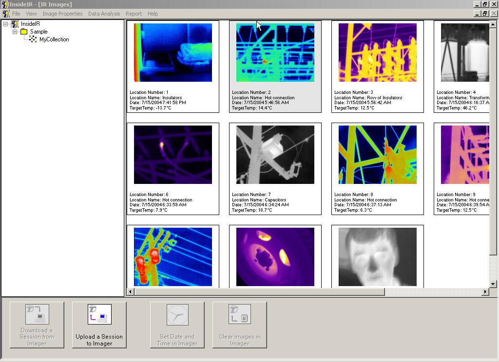 Figure 48. InsideIR Main Screen With Session Open Downloading Images You are now ready to download the images you recorded in your Ti30 imager.