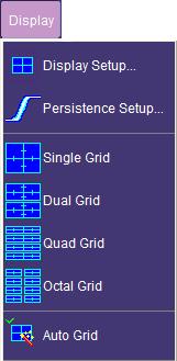Selecting Multigrid Displays Signals are displayed in a single grid Signals are displayed in two grids, each with full dynamic range Signals are displayed in four grids, each with full dynamic range