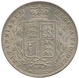 600-800 1767 Victoria, Silver Halfcrown, 1878, young head left of inferior