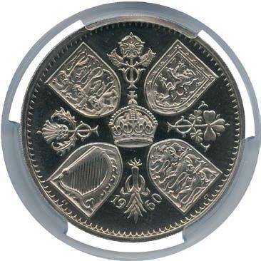 500-700 1806 Elizabeth II, Silver Proof Crowns (2), and regular currency Crown, 1953, Queen on horseback left, crowned EIIR to left and right, rev cruciform shields, emblems in angles, crown at