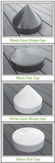 Pile caps are available in cone shapes, flat, and square shapes and in two colors