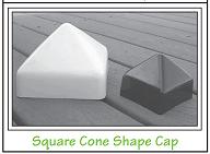 Our pile caps are made from polyethylene with UV inhibitors for long life durability.