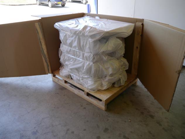 You ll now be left with your machine on the pallet covered in a plastic bag.