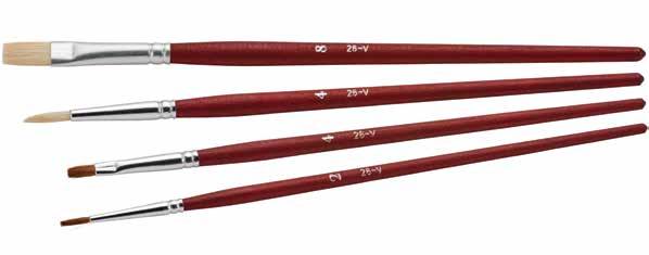 ARTIST ES Synthetic Sable Round and Black Goat Set 00156 4 Wood Red #1, #3,