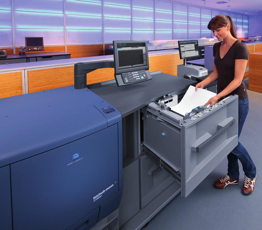n One precondition for success in the production printing sector is highest precision: The bizhub PRESS C6000/C7000/P meet this challenge with a back-to-front and page-to-page registra tion that