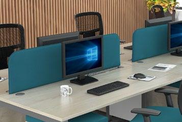 Straight and wave desk screens are ideal for creating semi-private work spaces Aluminium Frame Screens Distinctive, aesthetically pleasing desk