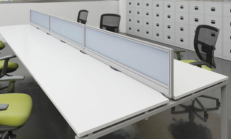 Desktop glazed screens - Aluminium frame Aluminium frame screens are an excellent addition for any modern desk to provide a degree of