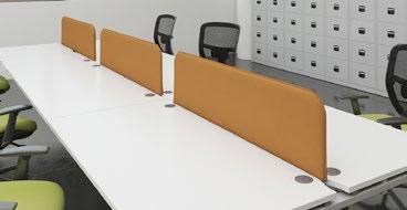 having screens shorter than the desk length. Desk mounted screens use universal desk brackets which come as standard.