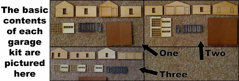 Building the 1, 2, or 3 Car Garage kit by Railroad Kits. Thanks to Bob Butts for doing the building construction and writing / taking pictures.