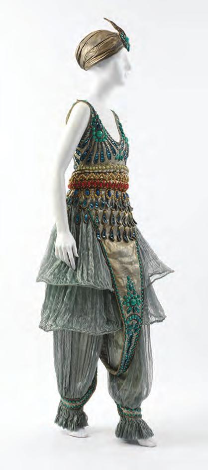 SECTION 2 DESIGN STUDIES (continued) Outfit (1911) designed by Paul Poiret Materials: silk decorated with blue metallic foil and beaded embroidery. 12.