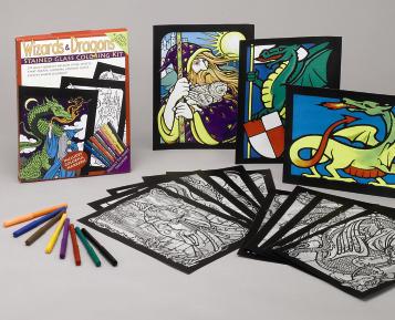 Use the included markers to produce magical stained glass effects, or experiment with crayons, colored pencils, pastels even