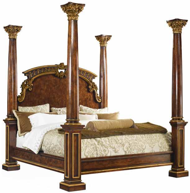 POSTER BED, 6/6 King 4501-12H Headboard, 4501-12F Footboard, 4501-12R Rails Overall: W91 3/4 D95 1/4 H104 in. Available in California King, see Reference.