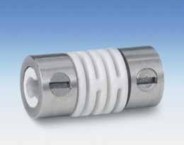 polyamide; clamping rings made from stainless steel The flexible element is molded and includes the shaft bores; ISO 4766 screws are threaded into the clamping rings Temperature range: -35 to +80 C