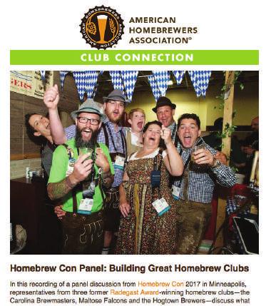 Club Connection e-newsletter Ad Your brand will get signed, sealed and delivered to over 1,500 club presidents and other executive officers of homebrew clubs across the nation when you sponsor the
