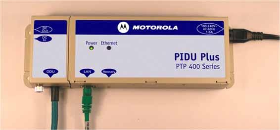 3.3.2 The Power Indoor Unit - PIDU Plus The PTP 400 Series Bridge PIDU Plus is used to generate the ODU supply voltage from the mains supply.