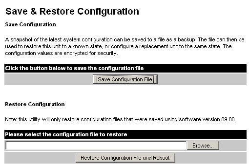 8.3.3 Save and Restore Menu The save and restore feature of a PTP 400 Series bridge allows the system administrator to backup the operation configuration of the wireless unit.
