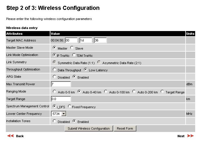 8.3.5.3 Wireless Configuration A discussion of the wireless configuration and its relationship to the band of operations is contained in section 5 General Considerations.