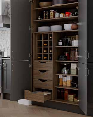 internal fittings. Add a box wine rack, standard or vegetable drawers and shelving that replicates the needs of your busy kitchen.