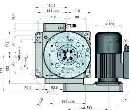 screw thread depth 10 mm Motor size 63 (terminal housing size depends on motor supplier) Motor size 71: (terminal housing size
