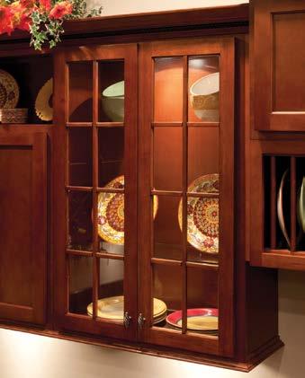 Cabinet Specifications Accessories Specifications are subject to change without notice. Mullion Doors Match the profile of the selected door style. EX: Hickory Cathedral will have the arch.