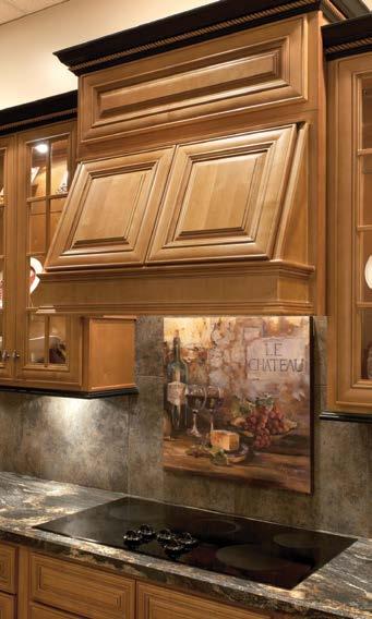 Specifications are subject to change without notice. Cabinet Specifications Accessories Range Hood Fronts RHF30 RHF36 RHF42 Picture above A range hood front has been used between two wall cabinets.