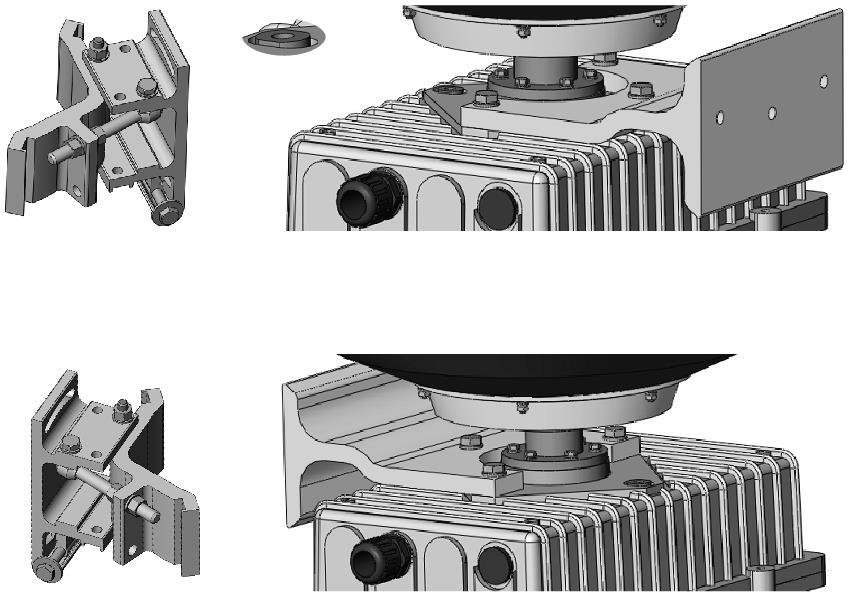 versa, do the following: Unscrew 2 x M8x20 bolts and 1 x M8x25 bolts at U-bracket on radar unit case.