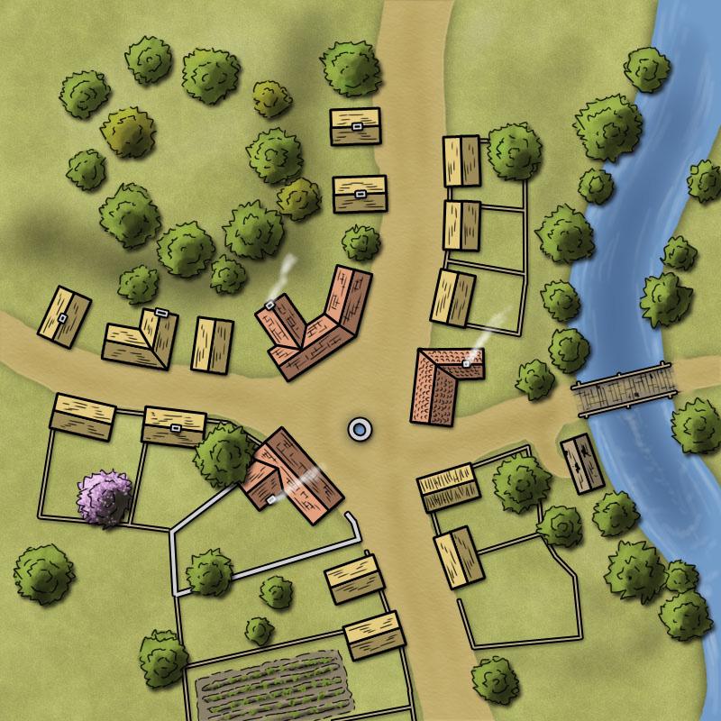 Town and Village Tutorial For Adobe Photoshop by Lerb This tutorial will take you through the basic techniques I use when creating village and town maps in Adobe Photoshop.