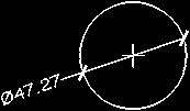 Notice that in the Figure 11 the radius dimension has been positioned inside the circle. Both diameter and radius dimensions can be positioned either inside or outside an arc or circle.
