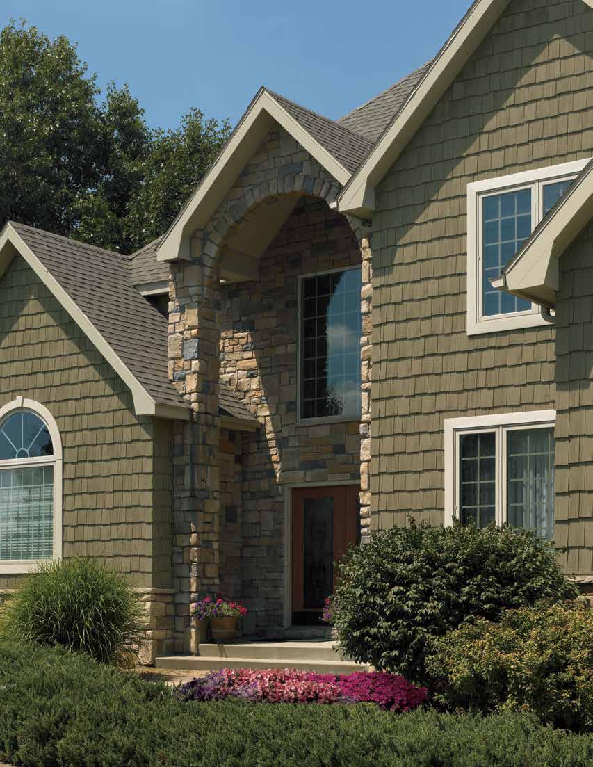 Siding: Cedar Impressions Double 9" Staggered Rough-Split Shakes