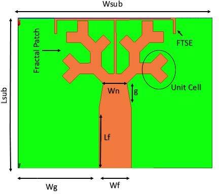 are shown in Figure 1. The structure consisting of Fractal shaped tree like monopole with defected ground on the same side of the substrate.