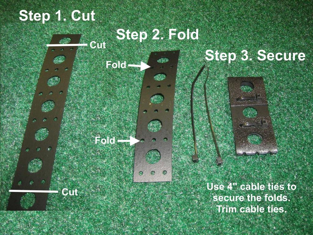 STEP 2D. Prepare the Stake Stub Straps. The 19 Stake Stub Straps are staked to the ground using the supplied stakes. The Pixel Strips are NOT directly staked to the ground.
