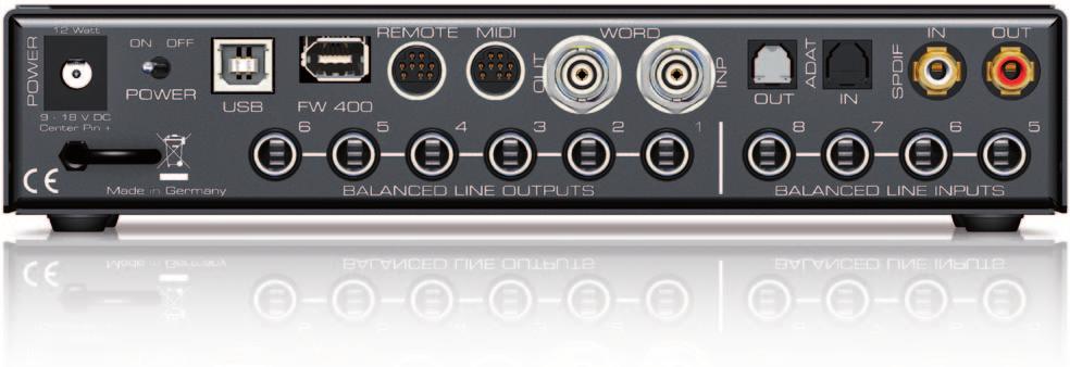 Analog I/O The UCX provides 8 analog I/O in a very flexible combination: 8 Inputs On the rear: 4 balanced TRS.