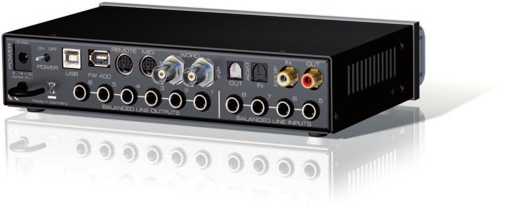 Microphone Preamps Digitally controlled. With AutoSet Hammerfall-X-Core USB + FireWire. Made by RME Quality over quantity.