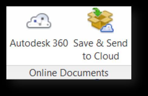 Online Services Simple Collaboration Save and Send to Cloud button take advantage of the user-friendly Autodesk Cloud for online storage and sharing of large files.