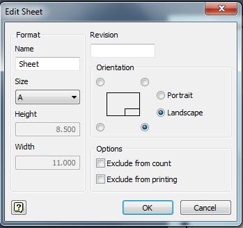 This opens a dialogue box where you can change the settings for the sheet you are creating. 4.