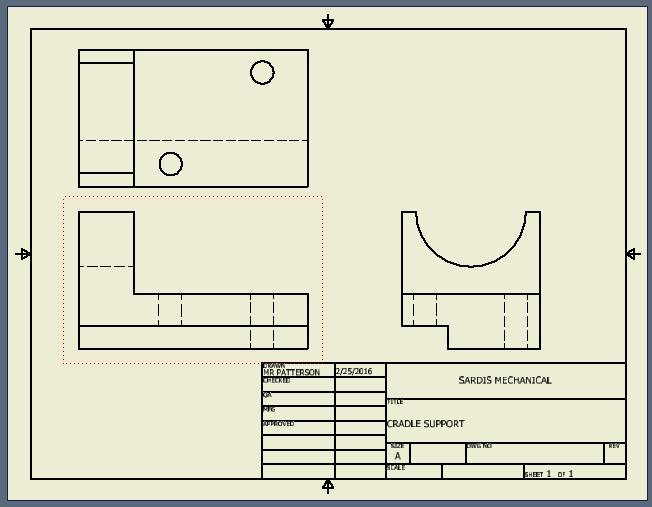 23. You now have the three basic views of an orthographic drawing. 24.